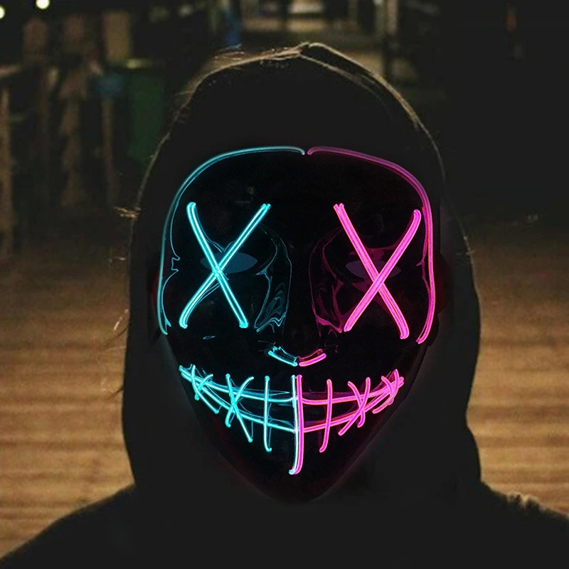 뜨거운 판매 할로윈 빛나는 무서운 얼굴 마스크 빛나는  - Led Purge Mask Halloween 리뷰 및 가격