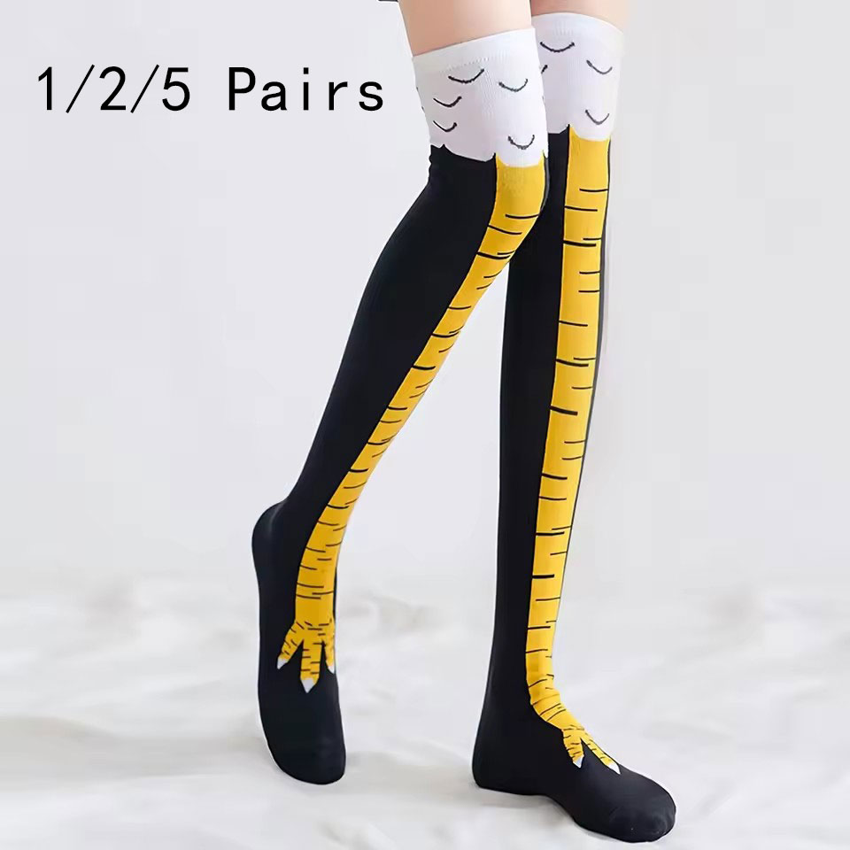 1/2/5/10 쌍 여성용 무릎 길이 양말 트렌디한 만 - Funny Chicken Leg Socks 리뷰 및 가격