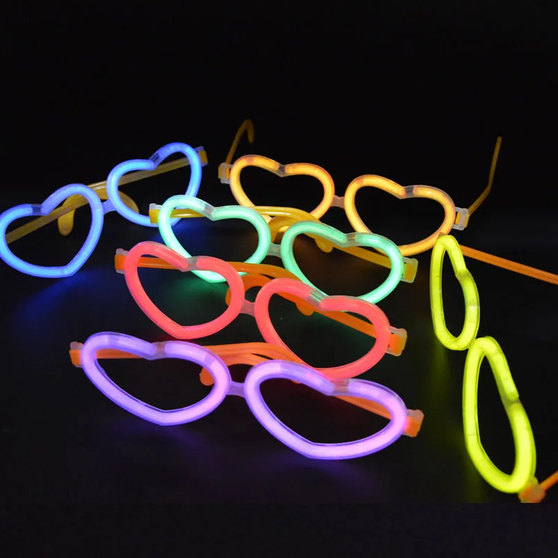20 세트 축제 DIY 빛나는 하트 안경 형광 착용 글 - Glow In The Dark Party Glasses 리뷰 및 가격
