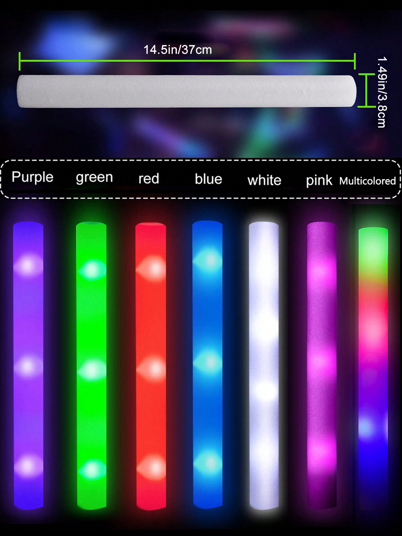 LED 폼 글로우 스틱 응원 튜브, 웨딩 배턴 완드,  - Flashing Led Foam Sticks Party 리뷰 및 가격