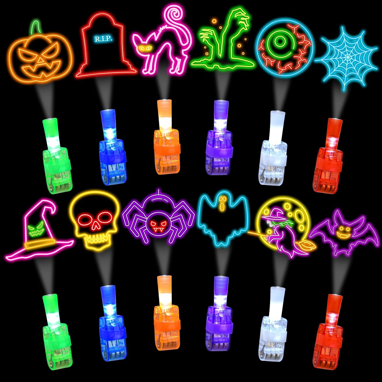 36개입 할로윈 손가락 프로젝터 라이트, 어둠 속에서  - Glow In The Dark Party Glasses 리뷰 및 가격