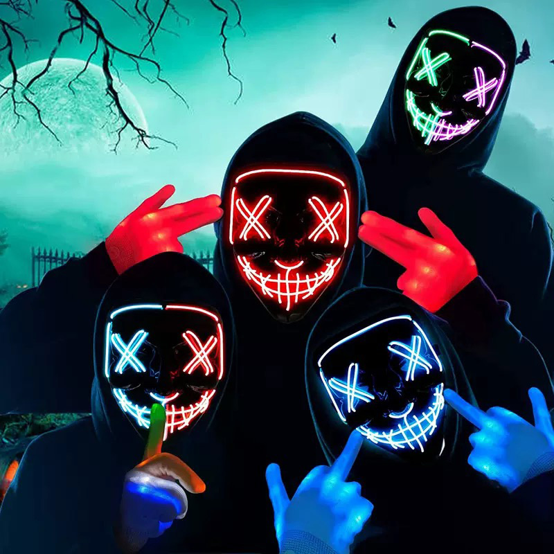 무선 네온 발광 퍼지 마스크 코스프레 야광 마스크 성인 - Led Purge Mask Halloween 리뷰 및 가격