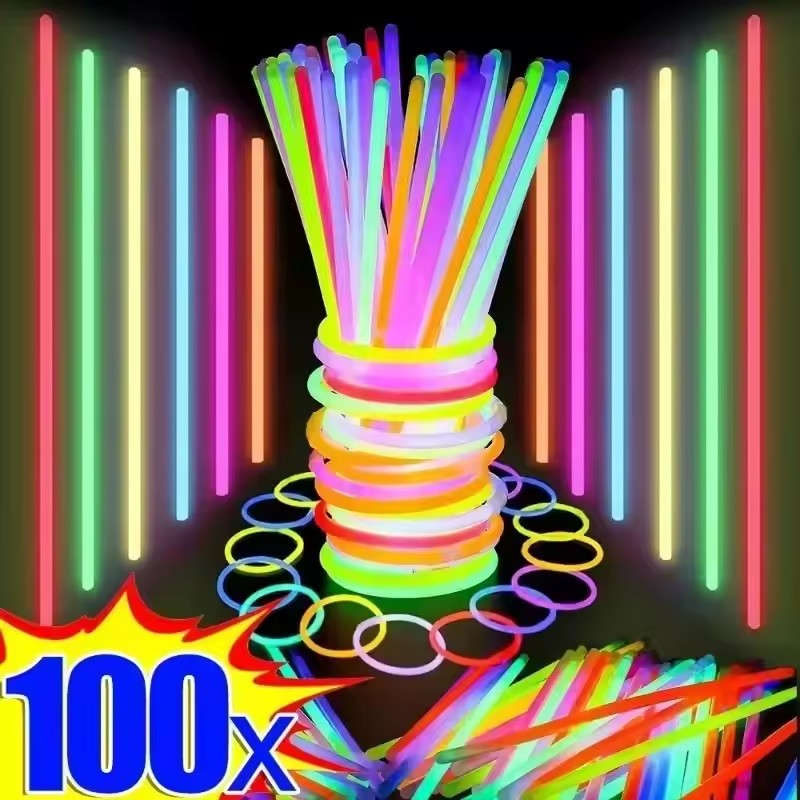 50/100개 형광 스틱 파티 다채로운 발광 스틱 밝은 - Glow In The Dark Party Glasses 리뷰 및 가격