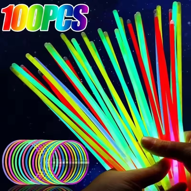 50/100개 형광 스틱 파티 다채로운 발광 스틱 밝은 - Glow In The Dark Party Glasses 리뷰 및 가격