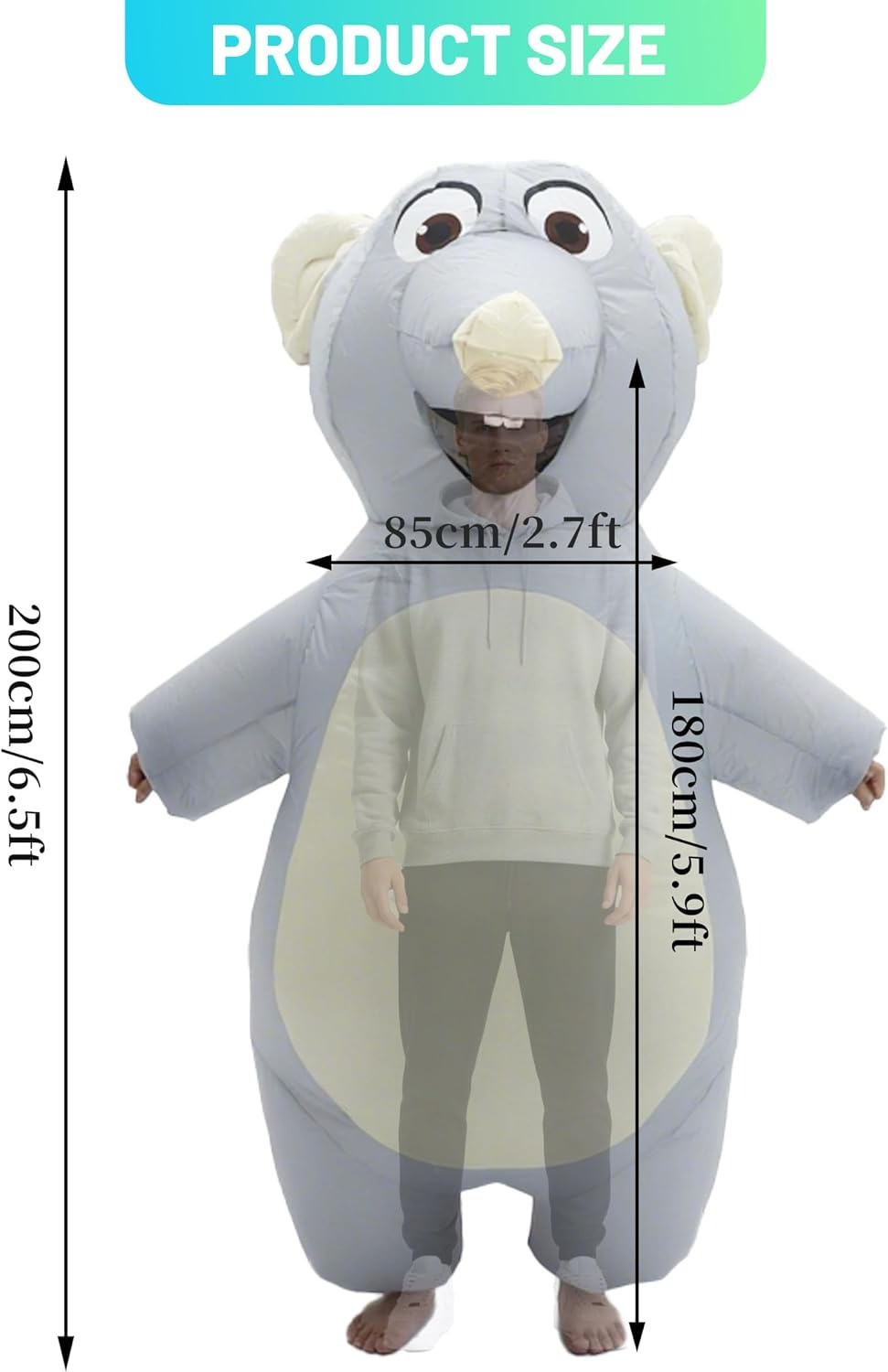 성인용 풍선 마우스 의상, 할로윈 파티나 코스프레에 어 - Costumes 리뷰 및 가격