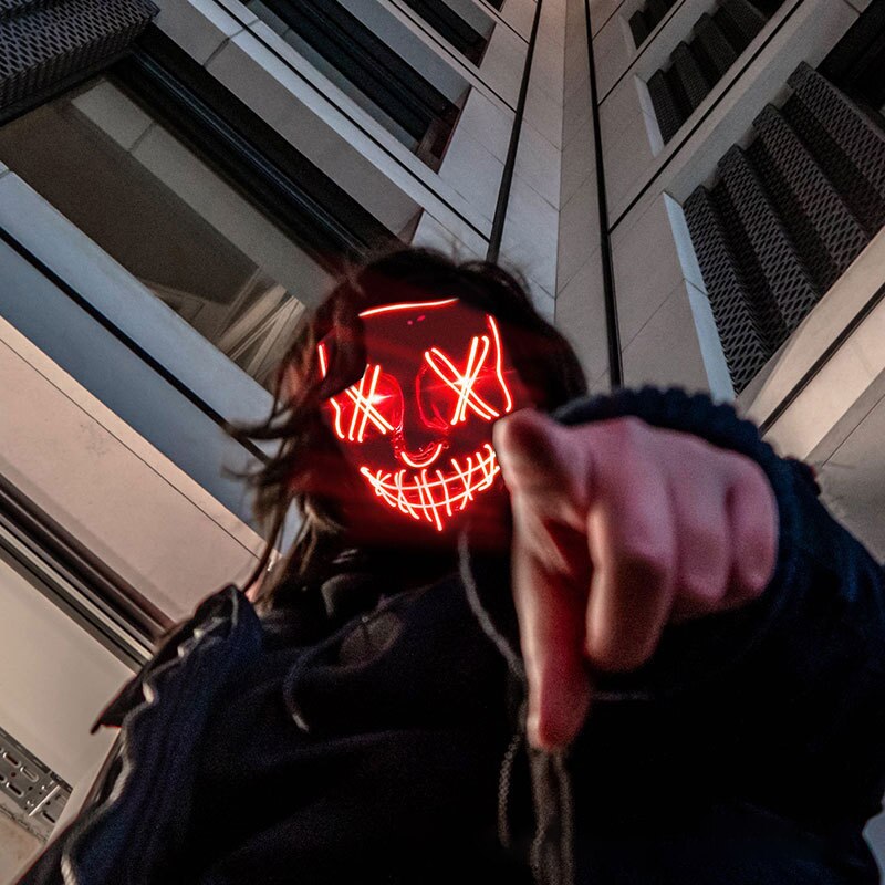 할로윈 네온 LED 발광 마스크, 야광 마스크, 무도회 - Led Purge Mask Halloween 리뷰 및 가격